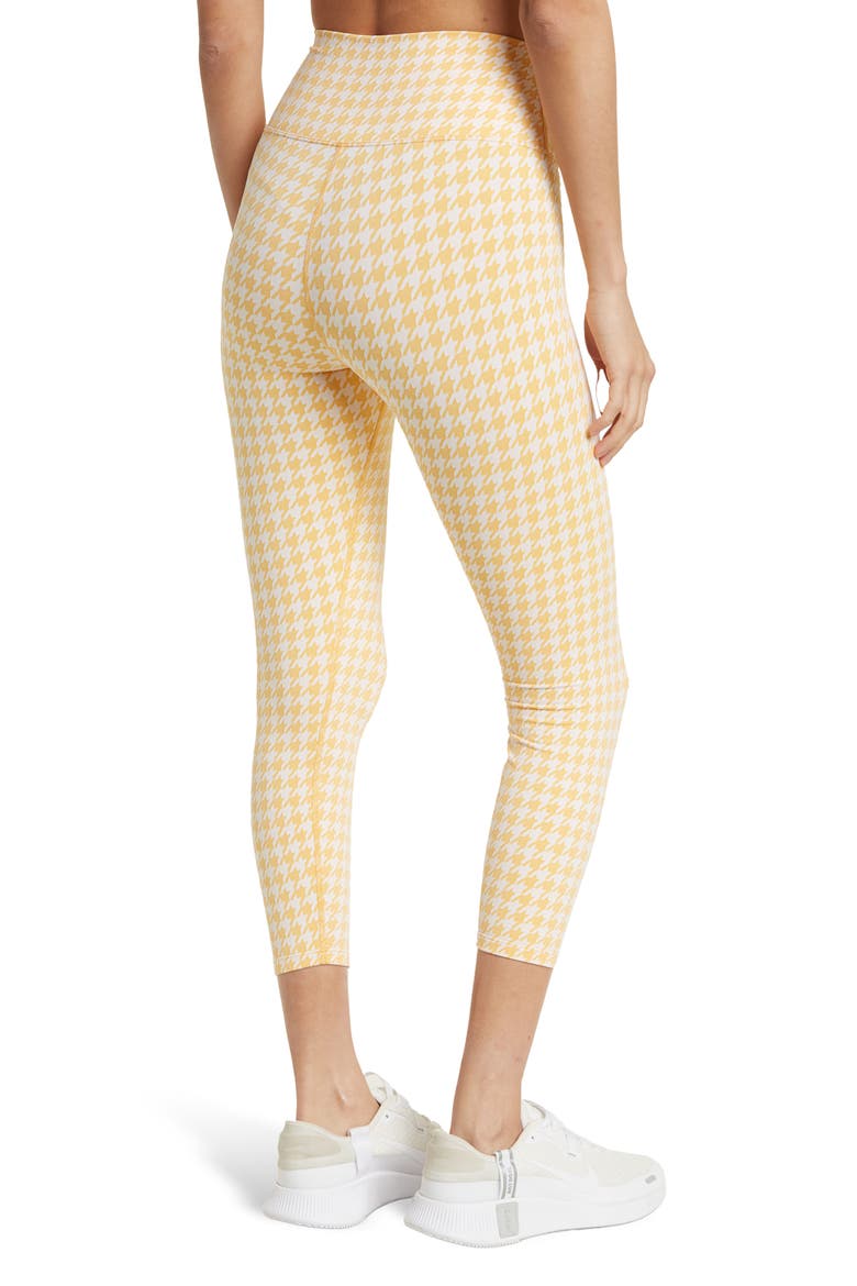 Houndstooth Jacquard 7/8 Leggings, Alternate, color, PALE APRICOT/ WHITE