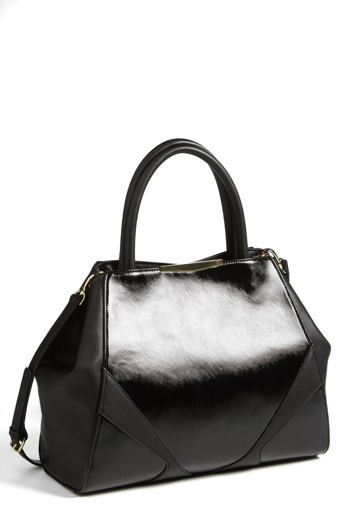 'Adeline' Satchel, Main, color, BLACK/ BLACK