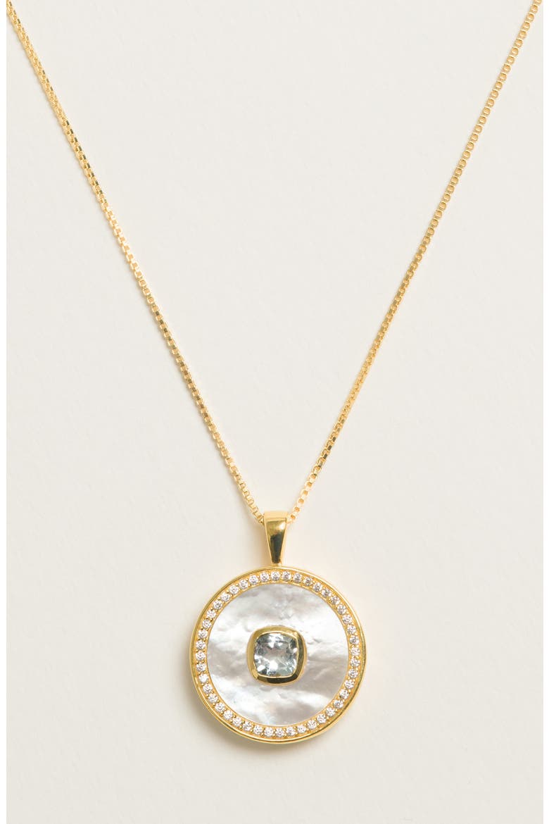 Blue Topaz Mother Of Pearl Necklace, Alternate, color, Blue Topaz
