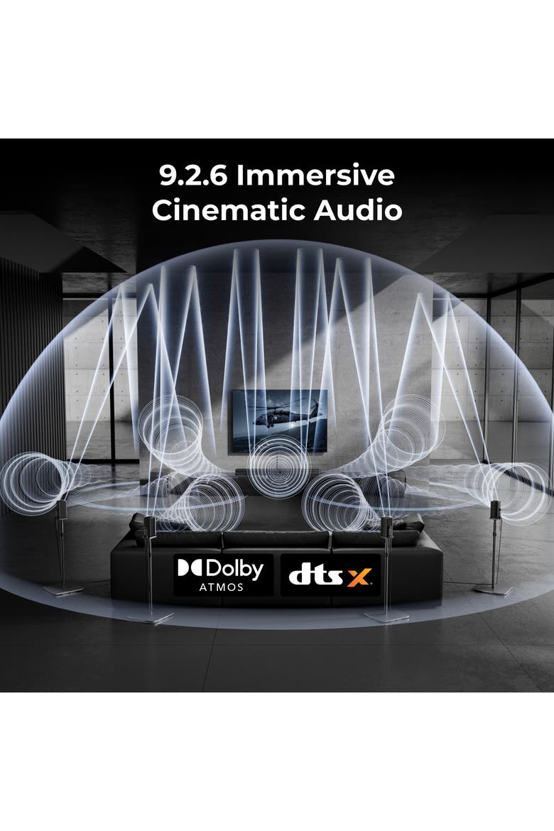 Skywave Series 9.2.6 Wireless Sound Bar with Dolby Atmos, DTS:X, THX-Tuned, Dual 10" Subs & 2000W, Alternate, color, Black