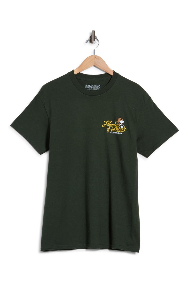 Peanuts® Cowboy Graphic T-Shirt, Main, color, FOREST GREEN