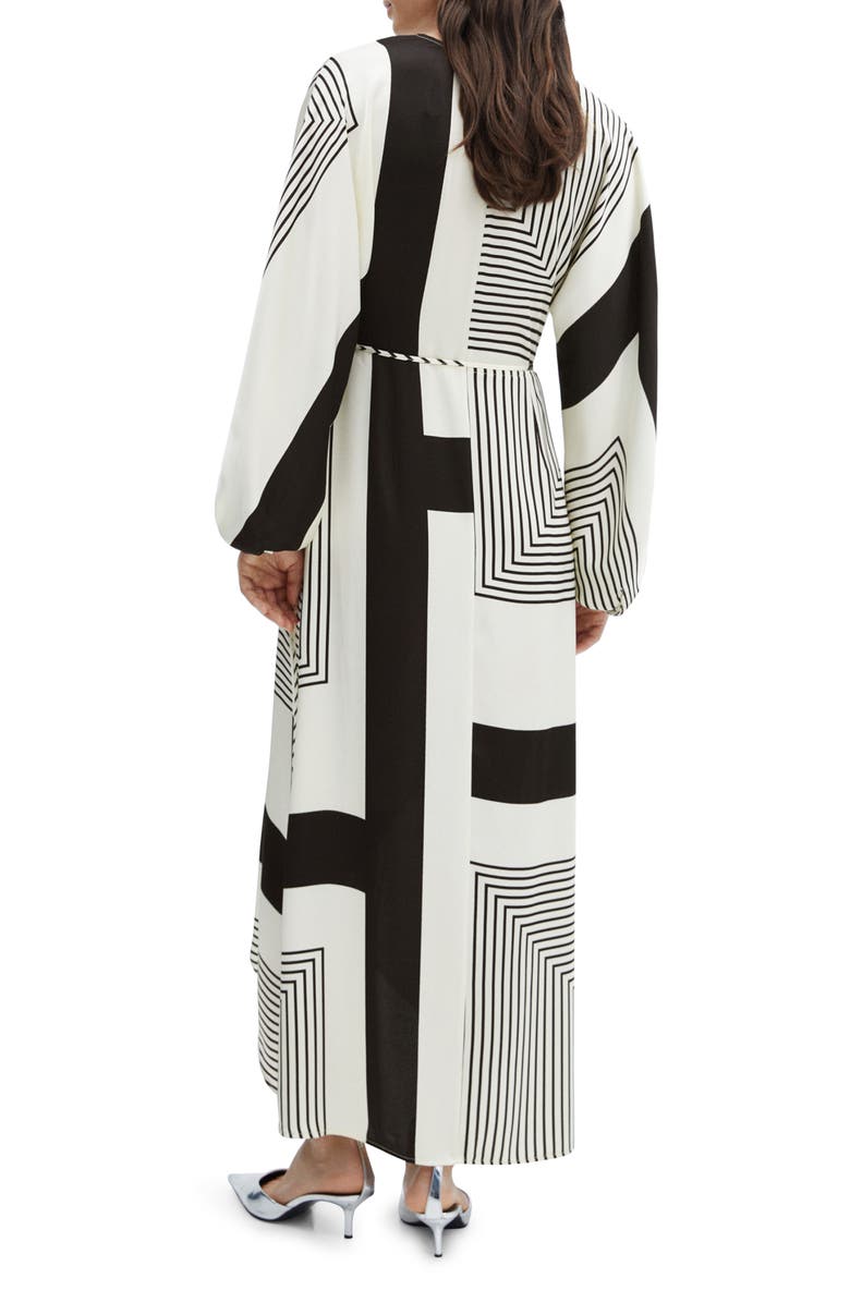 MANGO Print Long Sleeve Wrap Dress, Alternate, color,