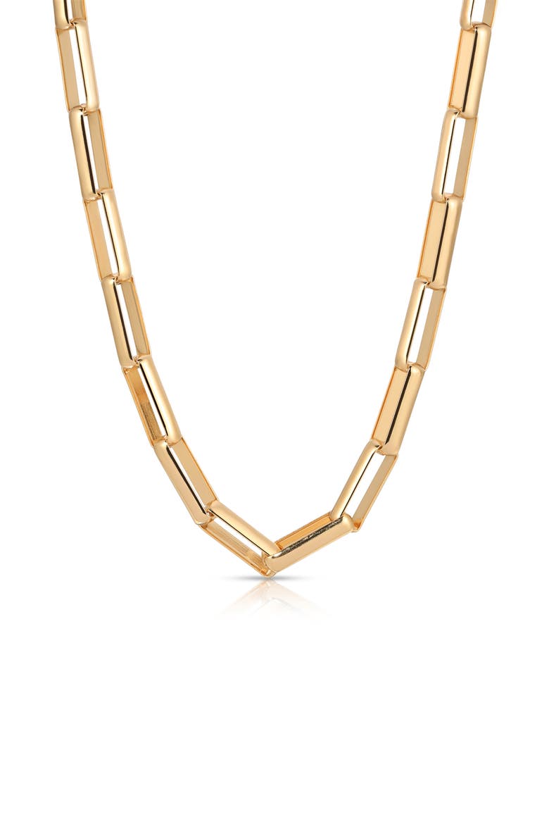 Rectangle Chain Necklace, Alternate, color, GOLD