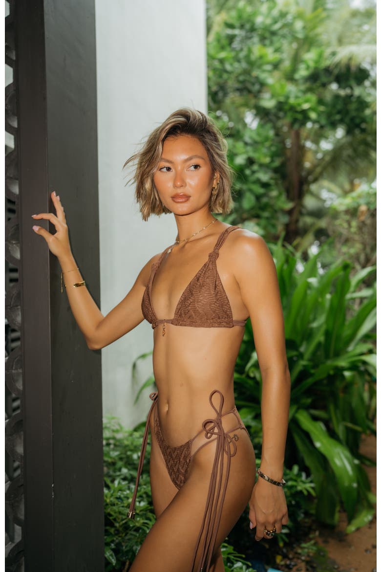 Amara Bikini Top, Alternate, color, Brown