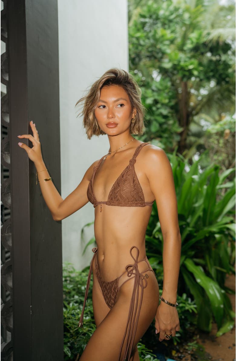 Ivy Swimwear Amara Bikini Top, Alternate, color, Brown