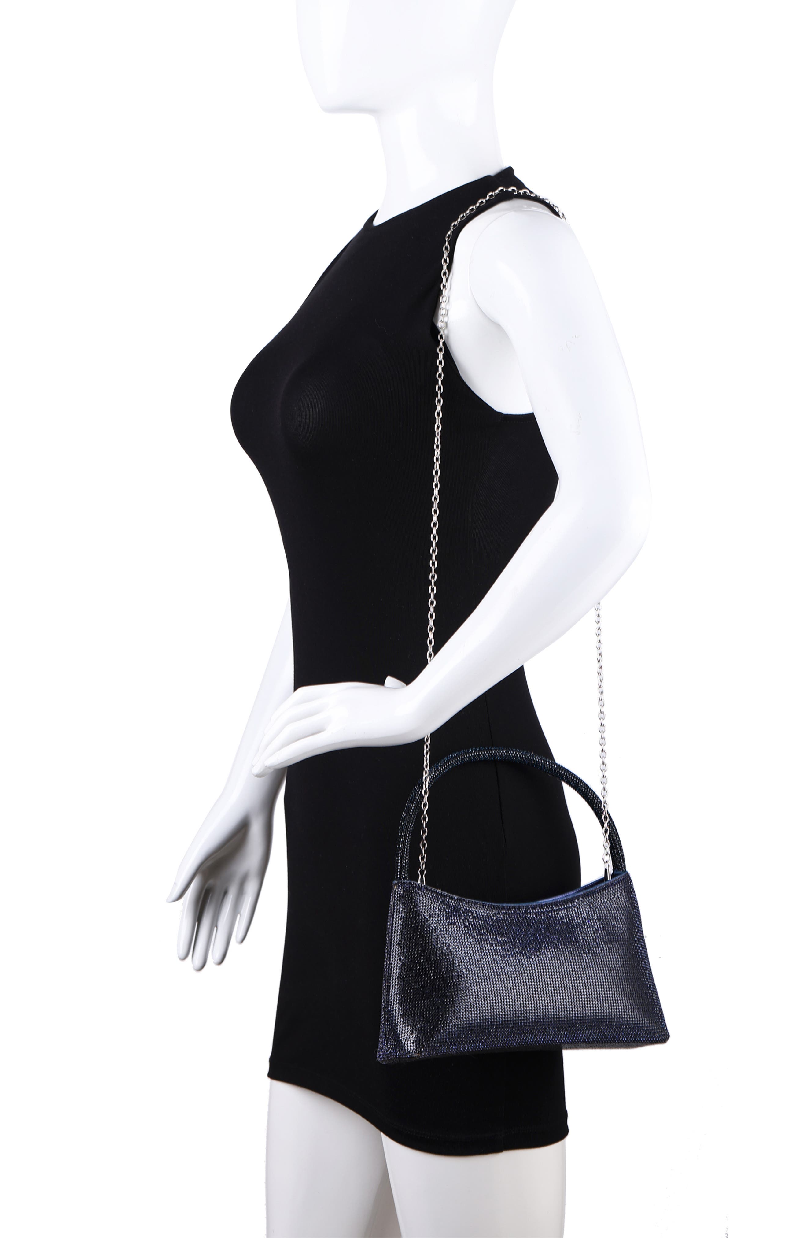 Dressy Rhinestone Top Handle Bag, Alternate, color, NAVY