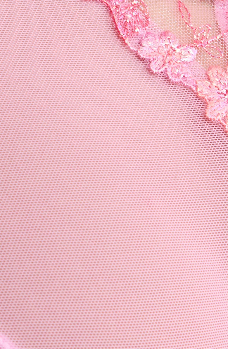 Hunkemöller Lillia Embroidered Mesh Brazilian Panties, Alternate, color, Pastel Lavender