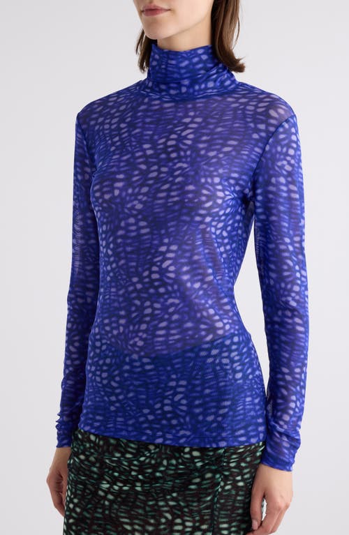 DRIES VAN NOTEN DRIES VAN NOTEN HOYSER PRINT MESH TURTLENECK TOP 