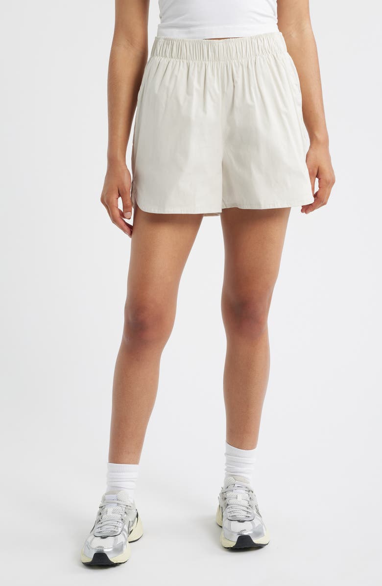 Nike Sportswear Chill Poplin Mid-Rise 5-Inch Shorts, Main, color, Lt Orewood Brn/ Lt Orewood Brn