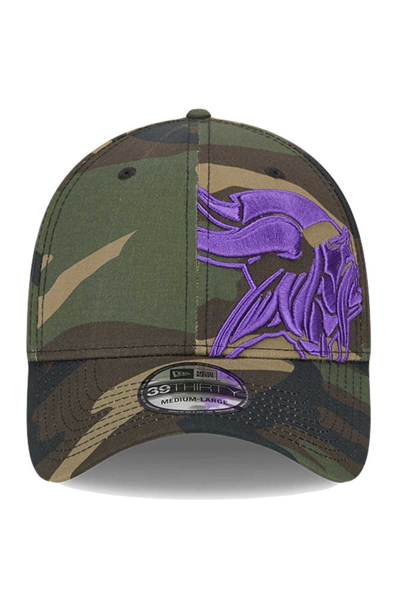 New Era Men's New Era Camo Minnesota Vikings  Punched Out 39THIRTY Flex Hat, Alternate, color, 