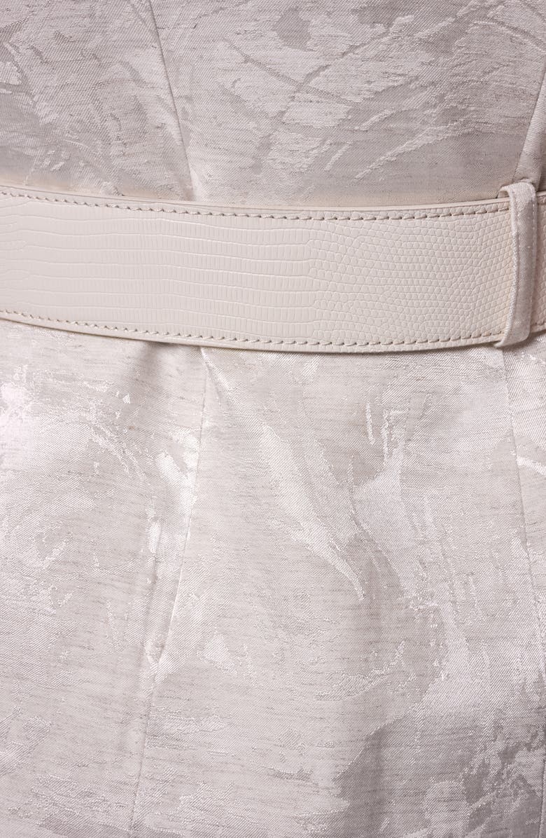 Donna Karan New York Jacquard Crossover Belted Sleeveless Top, Alternate, color, 