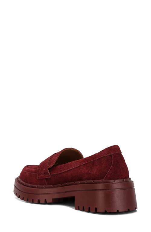 Rag & Co Women's Red Honora Suede Chunky Loafers In Burgundy In Burgundy