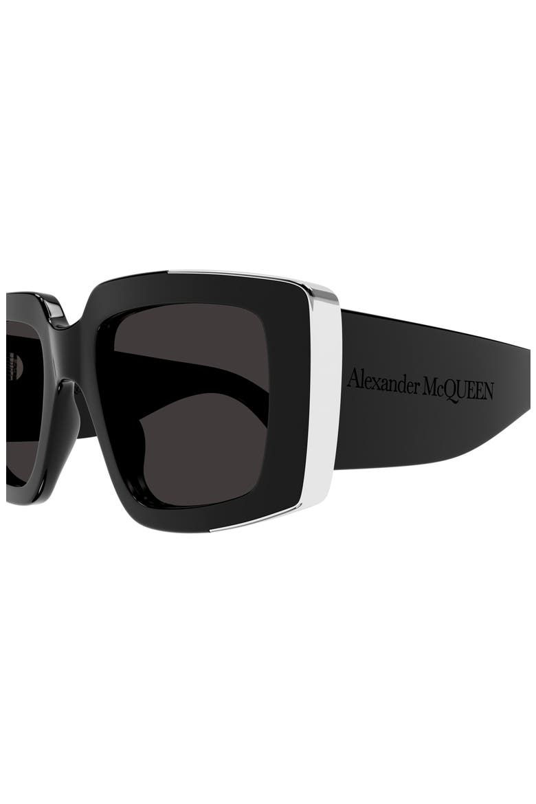 51mm Geometric Sunglasses, Alternate, color, BLACK
