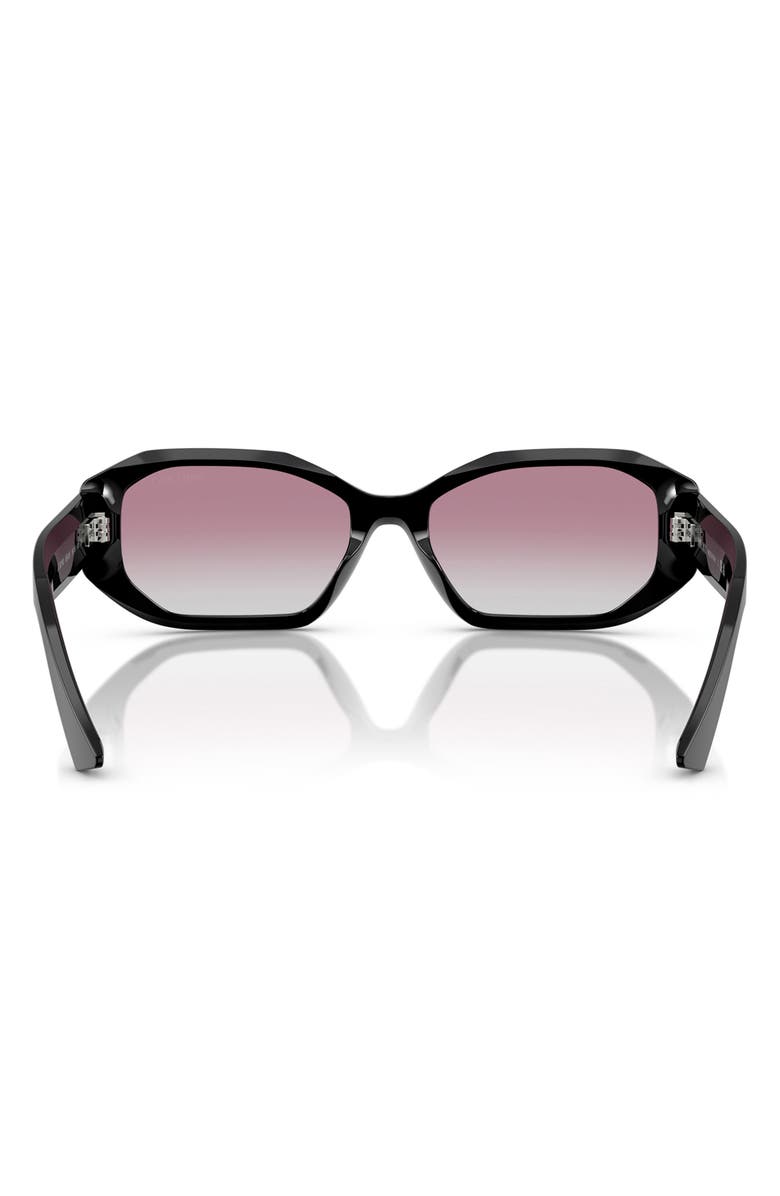 Jimmy Choo 56mm Gradient Oval Sunglasses, Alternate, color, Black / Silver Night
