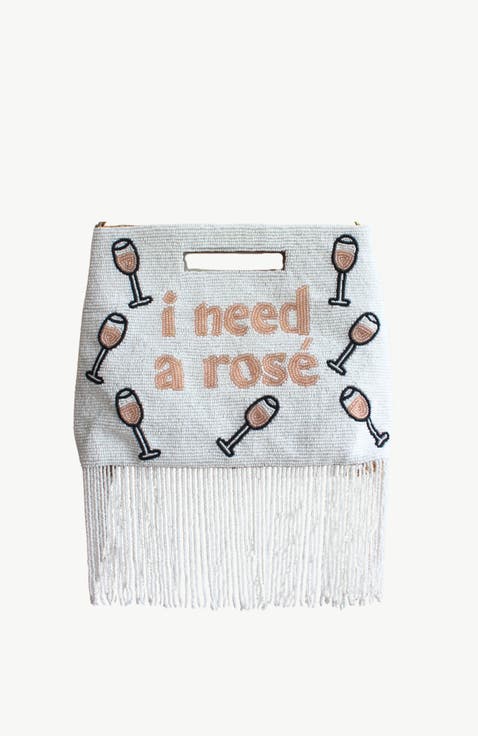 I Need a Rosé Handle Pouch, Fringe