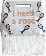 Island to East Side I Need a Rosé Handle Pouch, Fringe