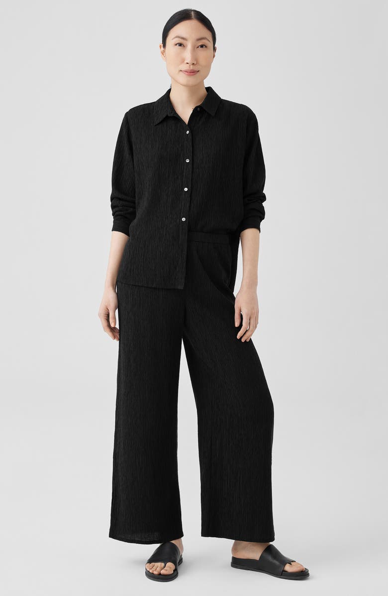 Eileen Fisher Slit Hem PlissÃ<sup>©</sup> Ankle Pants, Alternate, color,