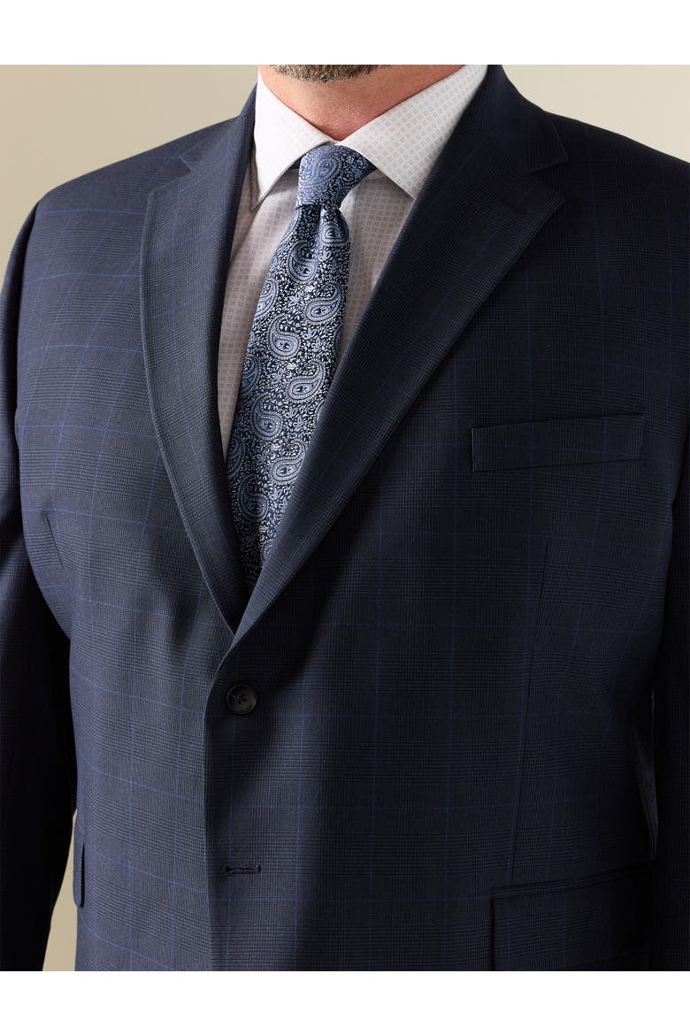 Big & Tall Houndstooth Windowpane Suit Jacket, Alternate, color, BLUE