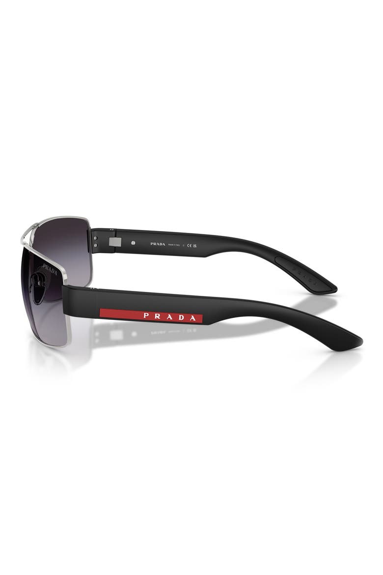 65mm Shield Sunglasses, Alternate, color, SILVER / GREY GRADIENT