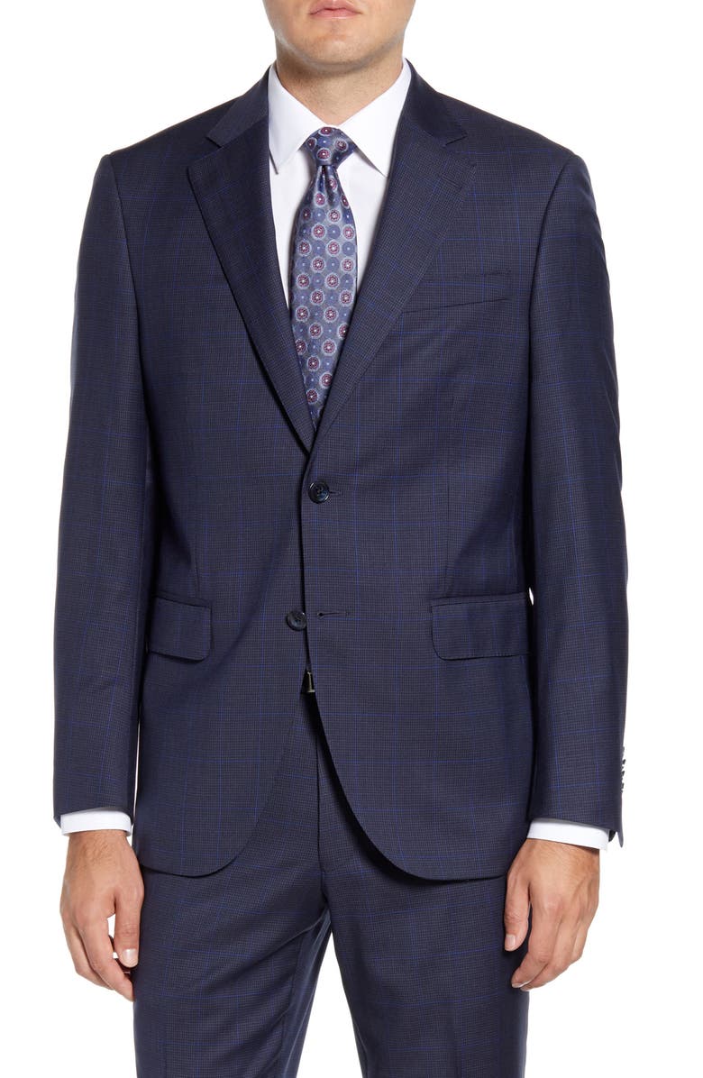 Peter Millar Flynn Classic Fit Windowpane Wool Suit, Alternate, color,