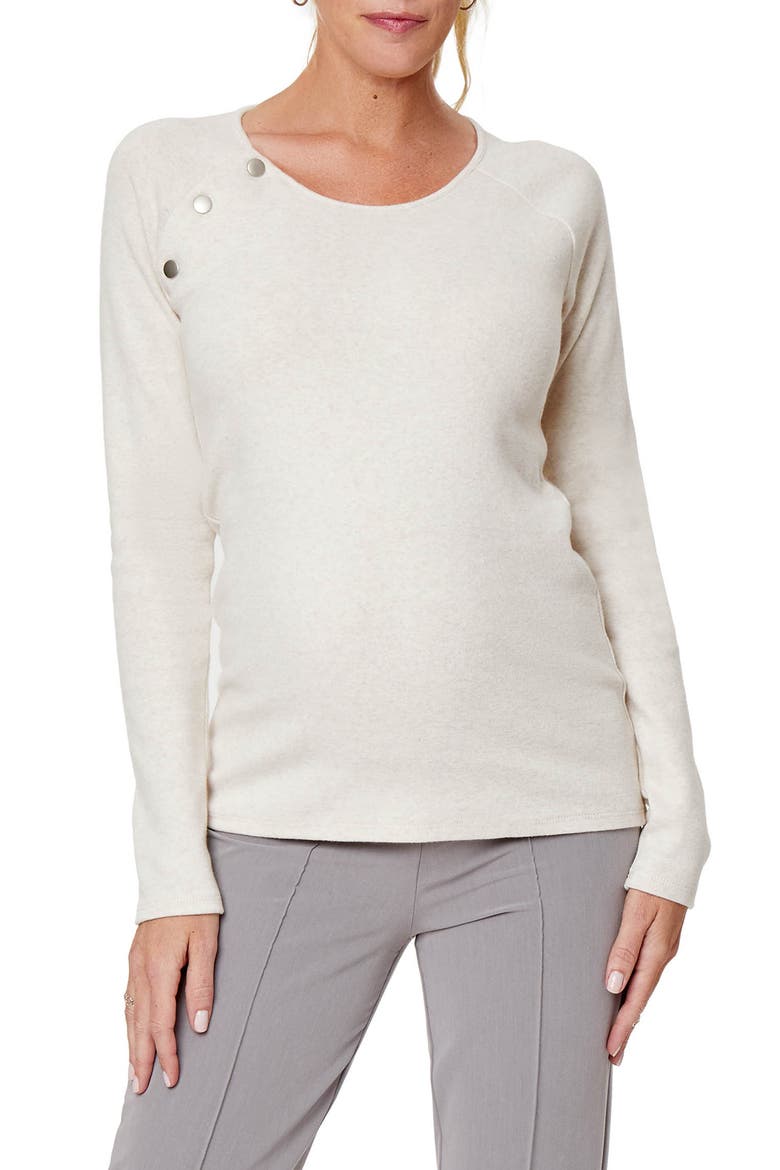 Maternity/Nursing Sweater, Main, color, OATMEAL