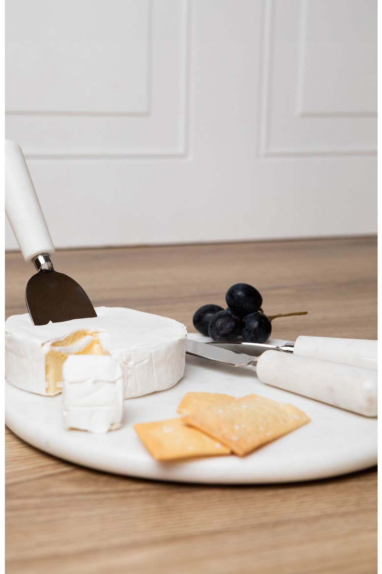 Boxed Set of Marble Cheese Tools, Alternate, color, Grey