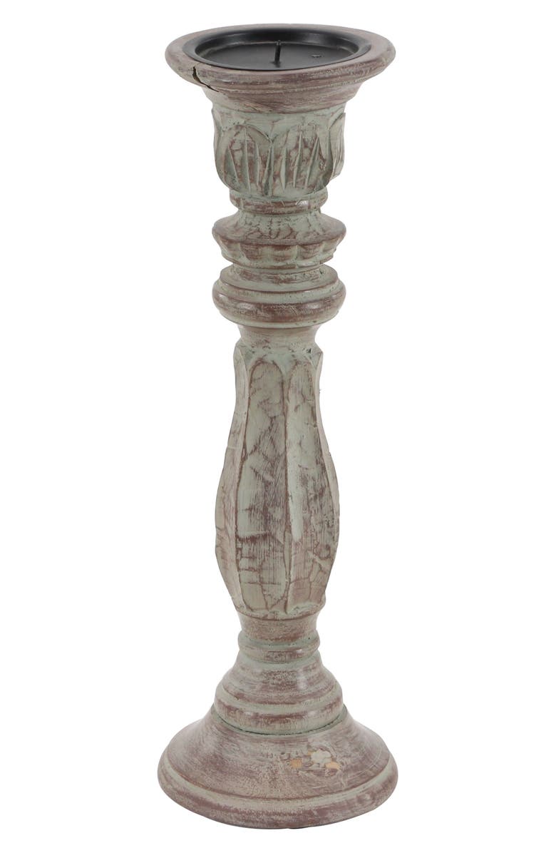 UMA Brown Mango Wood Traditional Candle Holder - Set of 3, Alternate, color, Brown