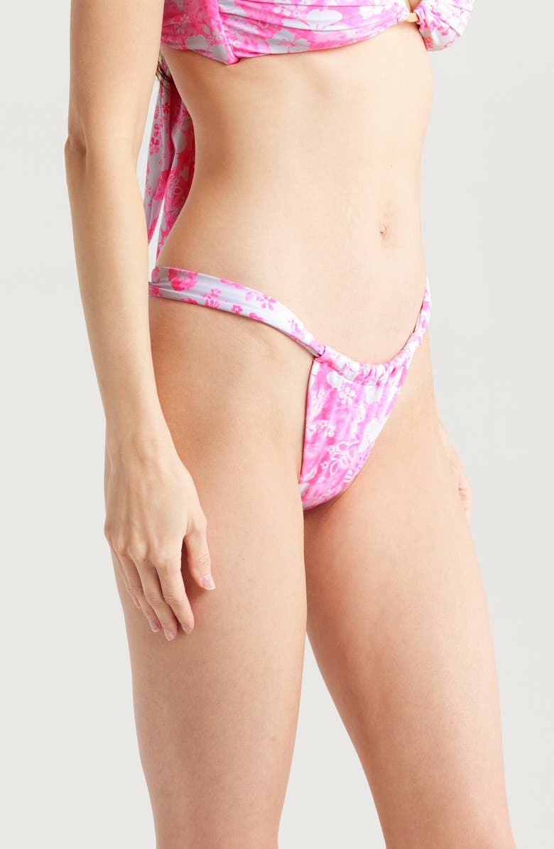 Kulani Kinis Ruched Bikini Bottoms, Alternate, color, Island Blush