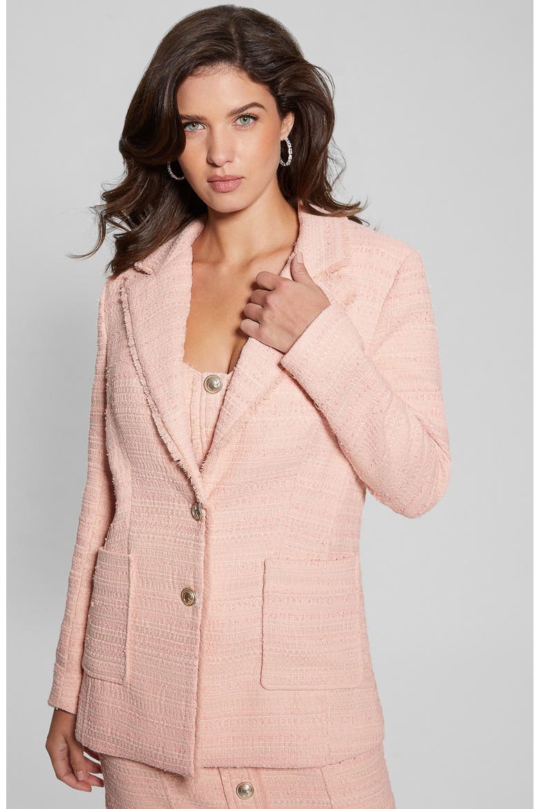 Tosca Metallic Tweed Blazer, Alternate, color, PINK