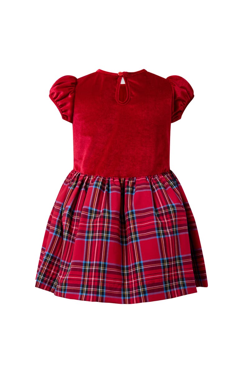 Rachel Riley Red Velvet Check Party Dress, Alternate, color, Red