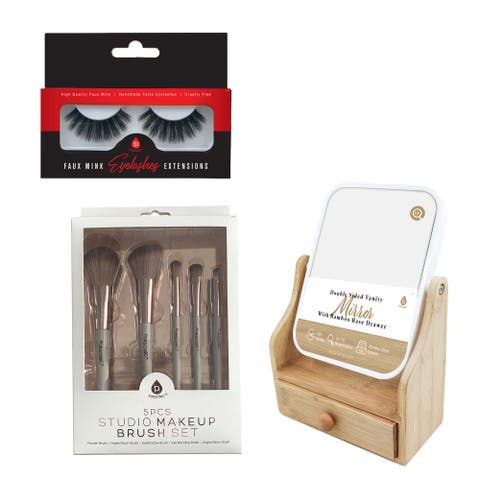 Makeup Brushes, Faux Lashes & Vanity Mirror