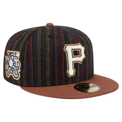 Men's New Era  Brown Pittsburgh Pirates Vintage Herringbone 59FIFTY Fitted Hat