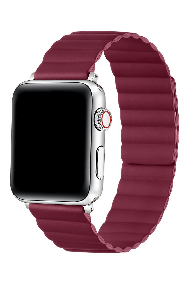 Silicone Apple Watch® Watchband, Alternate, color, CHERRY LAQUER