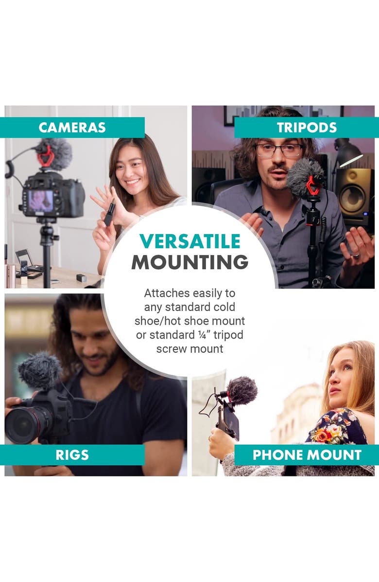 MOVO SMVXR10 Replacement Shockmount for VXR10 Shotgun Camera Microphone, Alternate, color, Black