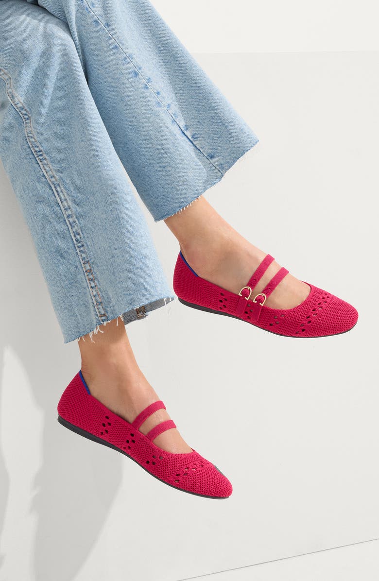 Rothy's The Double Buckle Many Jane, Alternate, color, Rouge Crochet