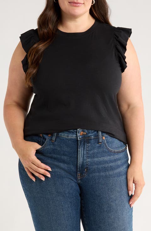 Ruffle Sleeve Top (Plus)