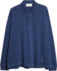 AMI PARIS Oversize Long Sleeve Polo