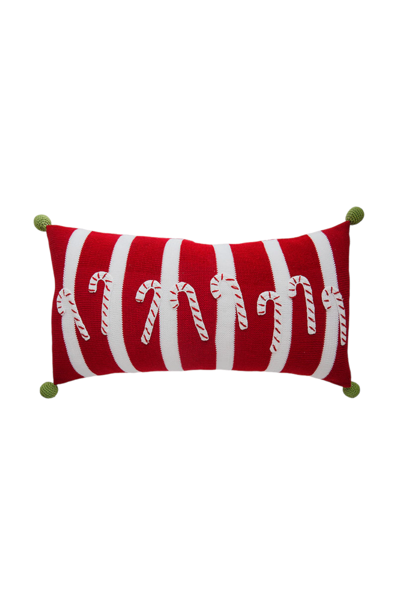 Candy Cane Lumbar Pillow, Main, color, Red