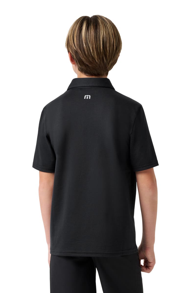 TravisMathew Kids' Featherwight Chest Stripe Polo, Alternate, color, Black