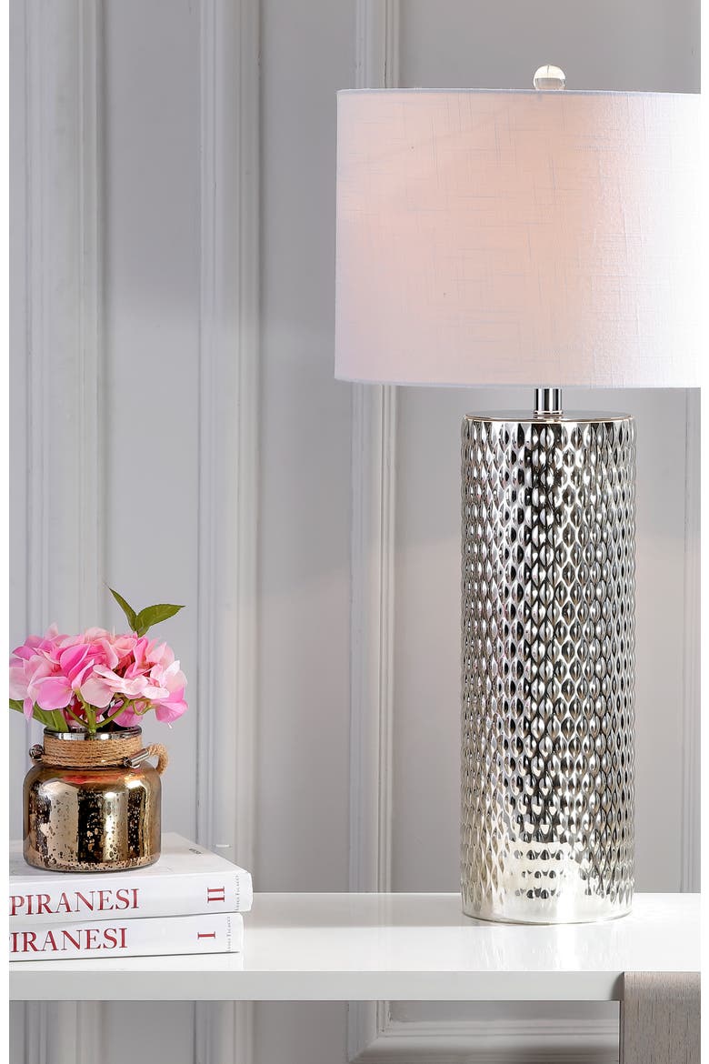 Isabella 30" Glass LED Table Lamp, Silver, Alternate, color, Silver