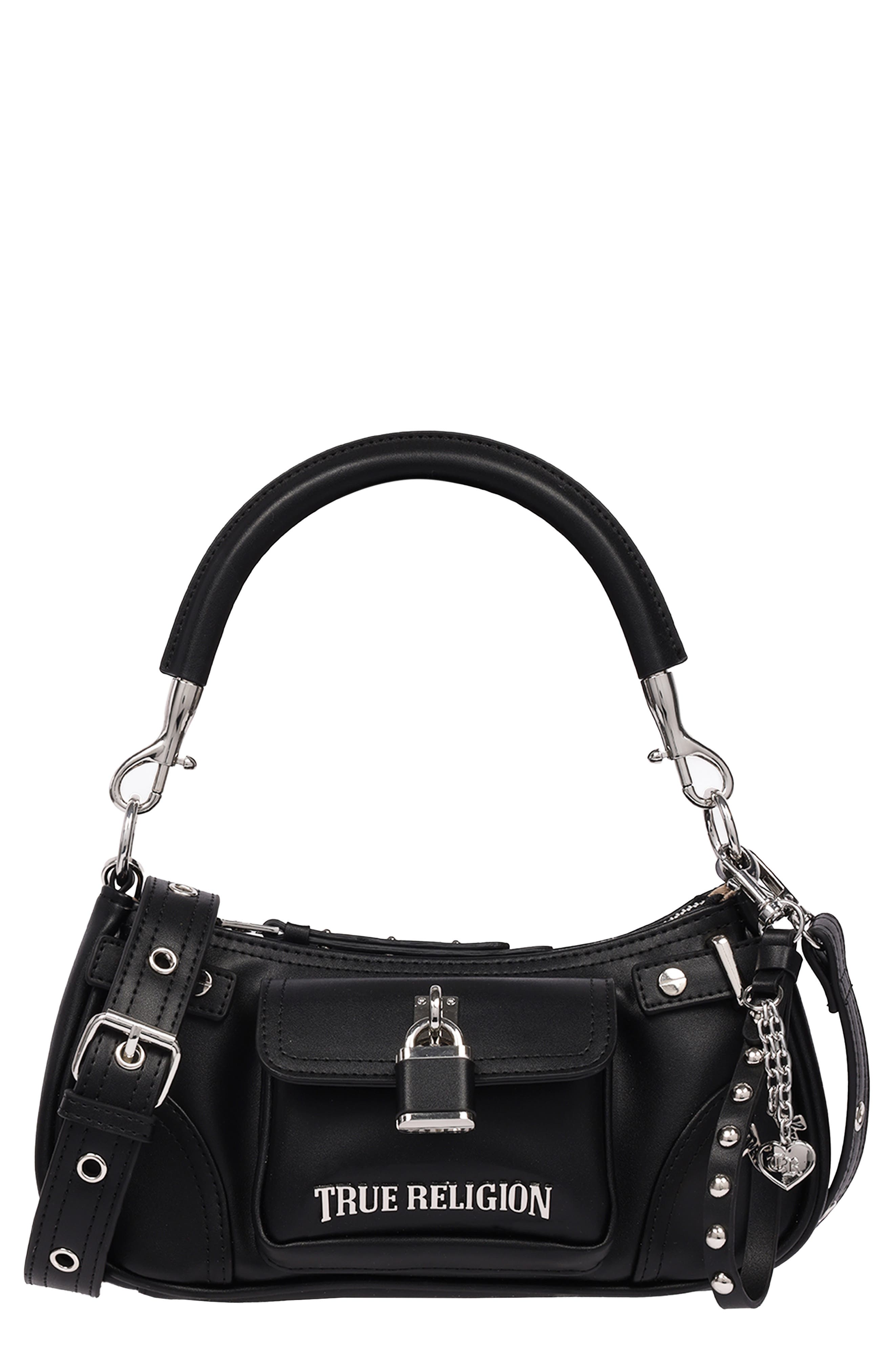 Moto Faux Leather Shoulder Bag