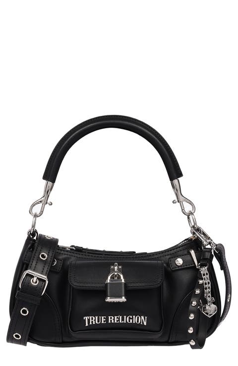 Moto Faux Leather Shoulder Bag