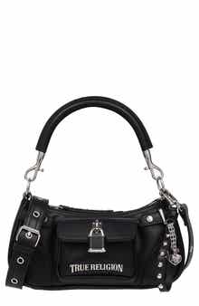 Moto Faux Leather Shoulder Bag