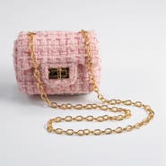 Rachel Riley Pink Tweed Cross Body Bag
