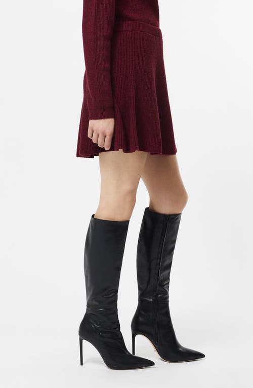 French Connection Vhari Sweater Miniskirt In Burgundy