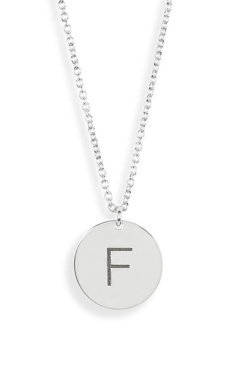 Initial Disc Pendant Necklace