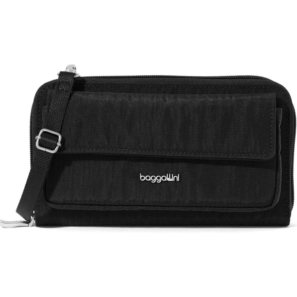 Baggallini Rfid Phone Wallet Crossbody Bag In Black