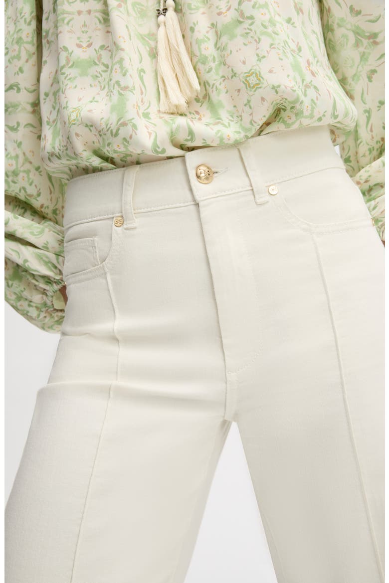 Pintuck Wide Leg Trouser Jeans, Alternate, color, ECRU