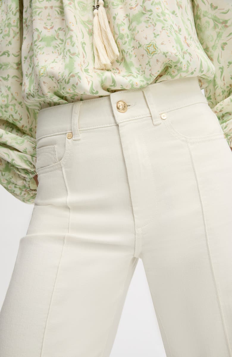 Sam Edelman Pintuck Wide Leg Trouser Jeans, Alternate, color, Ecru
