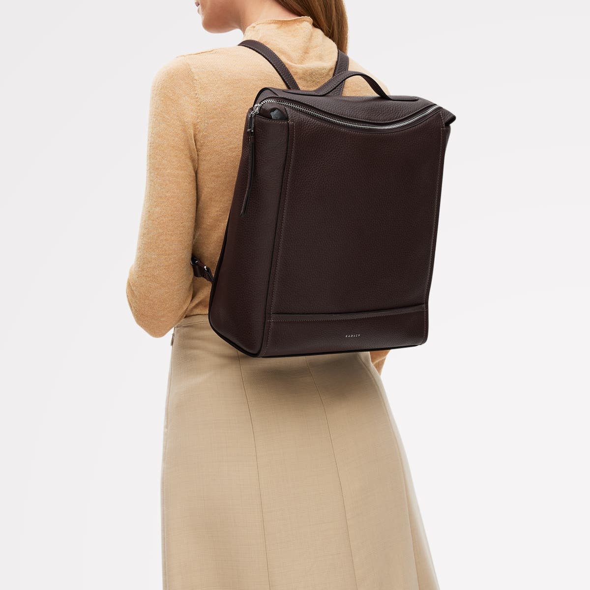 Radley Oak Street Medium Ziptop Backpack, Alternate, color, Dark Oak